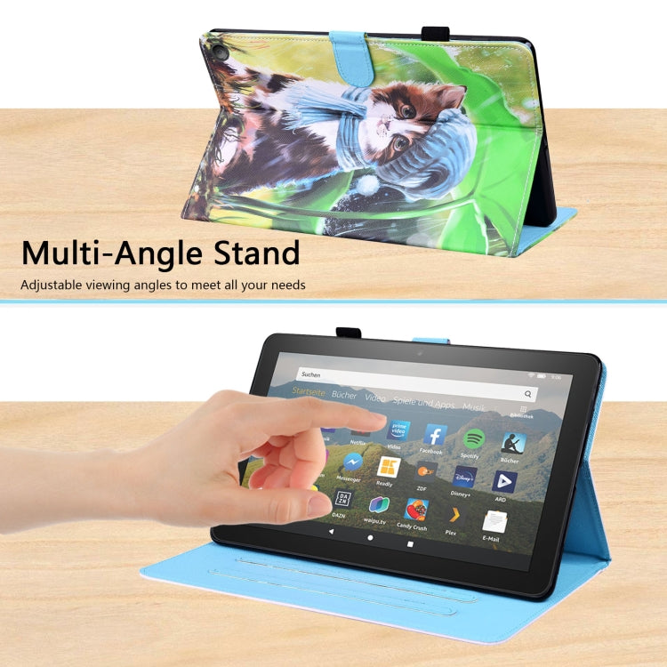 For Amazon Fire HD 8 2020 10th Gen Animal Pattern Horizontal Flip Leather Case with Holder & Card Slots & Photo Frame & Sleep / Wake-up Function