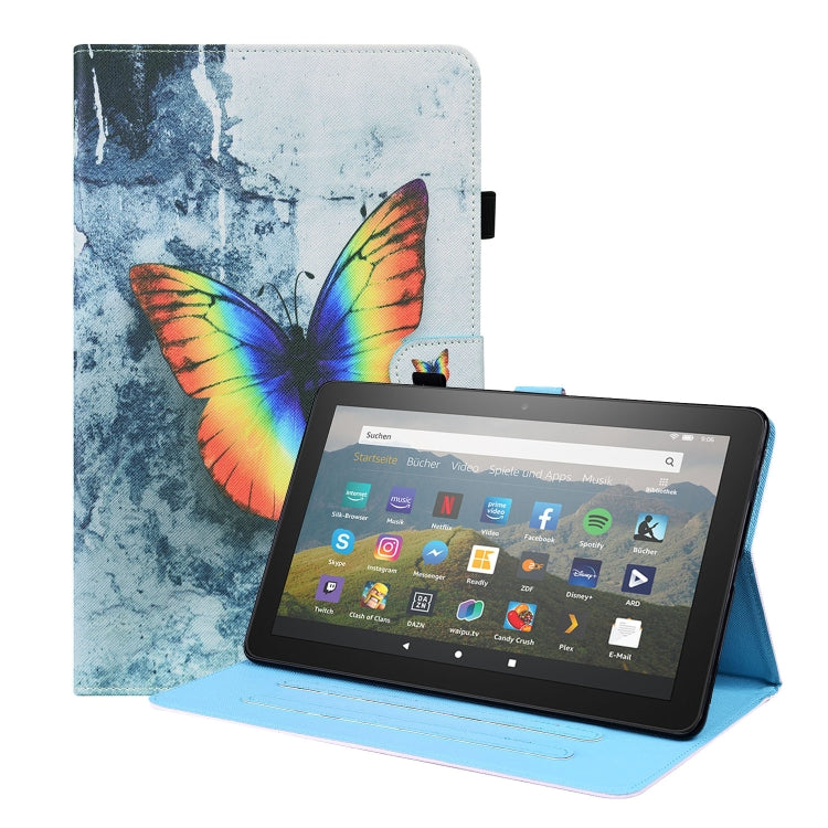 For Amazon Fire HD 8 2020 10th Gen Animal Pattern Horizontal Flip Leather Case with Holder & Card Slots & Photo Frame & Sleep / Wake-up Function