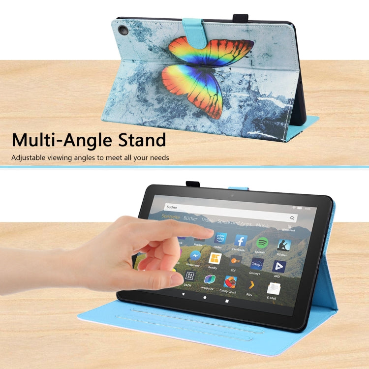 For Amazon Fire HD 8 2020 10th Gen Animal Pattern Horizontal Flip Leather Case with Holder & Card Slots & Photo Frame & Sleep / Wake-up Function