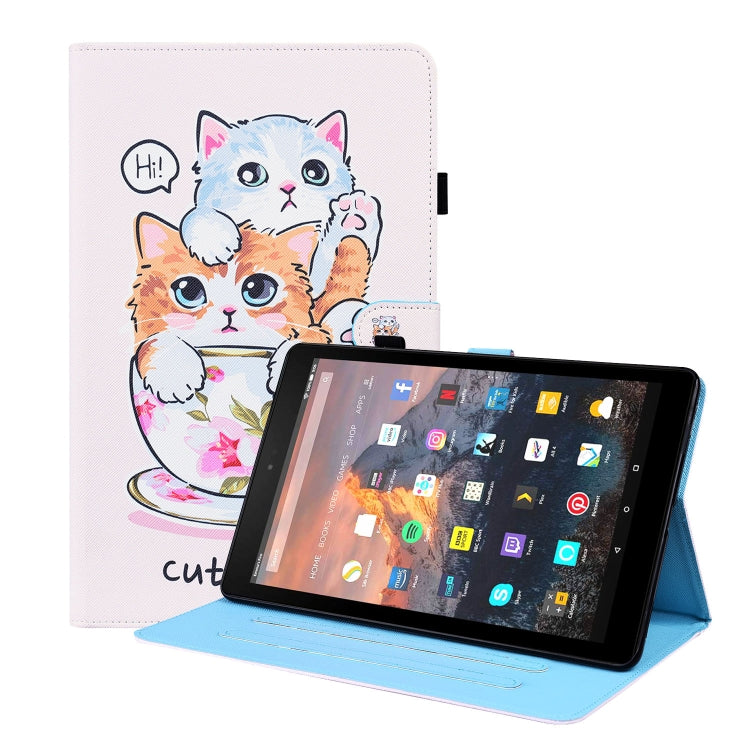 For Amazon Fire HD 10 2019 Animal Pattern Horizontal Flip Leather Case with Holder & Card Slots & Photo Frame & Sleep / Wake-up Function