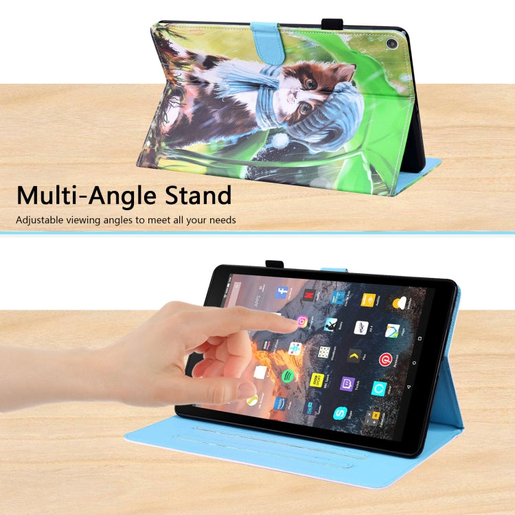 For Amazon Fire HD 10 2019 Animal Pattern Horizontal Flip Leather Case with Holder & Card Slots & Photo Frame & Sleep / Wake-up Function