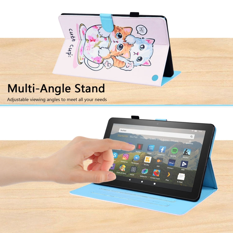 For Amazon Fire HD 10 2021 Animal Pattern Horizontal Flip Leather Case with Holder & Card Slots & Photo Frame & Sleep / Wake-up Function