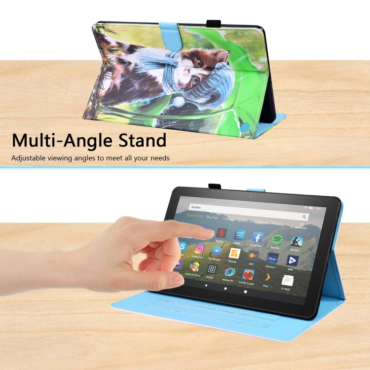 For Amazon Fire HD 10 2021 Animal Pattern Horizontal Flip Leather Case with Holder & Card Slots & Photo Frame & Sleep / Wake-up Function