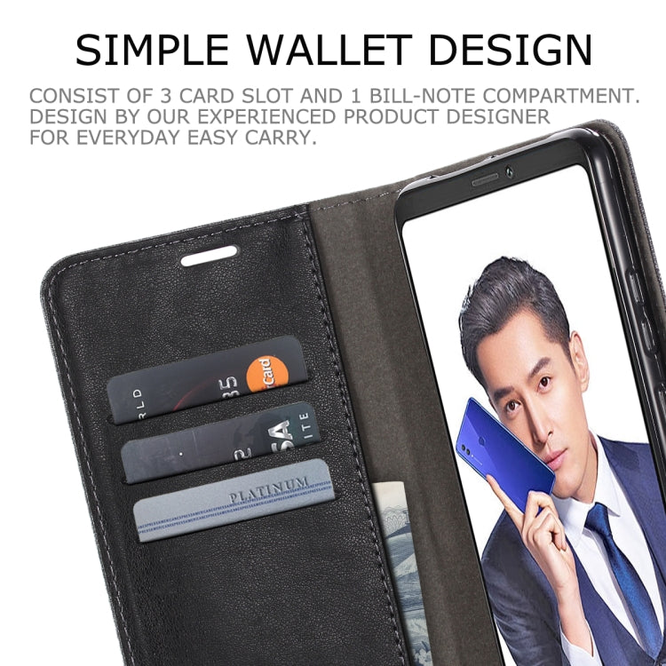 For Huawei Honor Note 10 MUXMA MX102 Horizontal Flip Canvas Leather Case with Stand & Card Slot & Wallet Function
