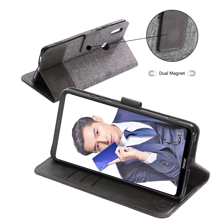 For Huawei Honor Note 10 MUXMA MX102 Horizontal Flip Canvas Leather Case with Stand & Card Slot & Wallet Function