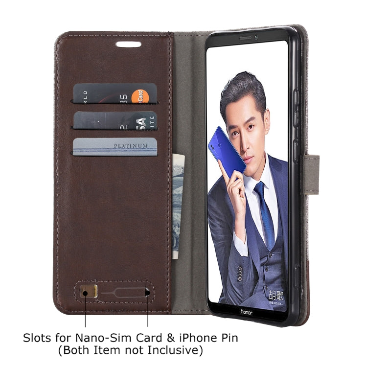For Huawei Honor Note 10 MUXMA MX102 Horizontal Flip Canvas Leather Case with Stand & Card Slot & Wallet Function