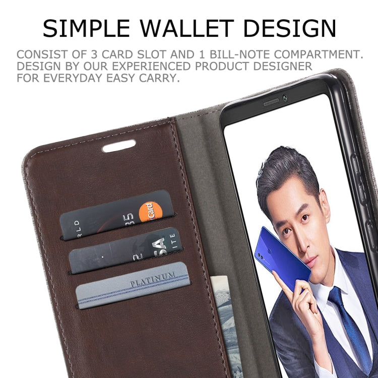 For Huawei Honor Note 10 MUXMA MX102 Horizontal Flip Canvas Leather Case with Stand & Card Slot & Wallet Function