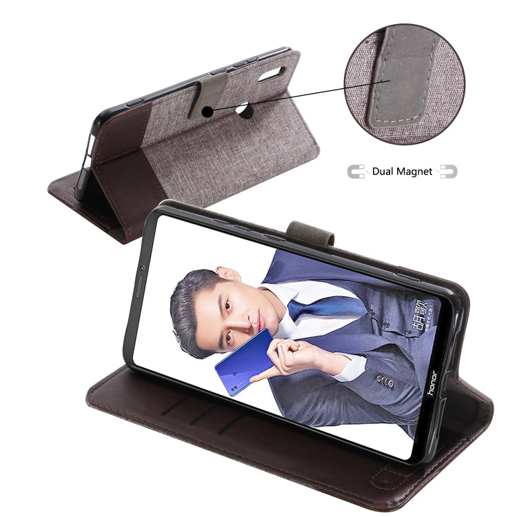 For Huawei Honor Note 10 MUXMA MX102 Horizontal Flip Canvas Leather Case with Stand & Card Slot & Wallet Function