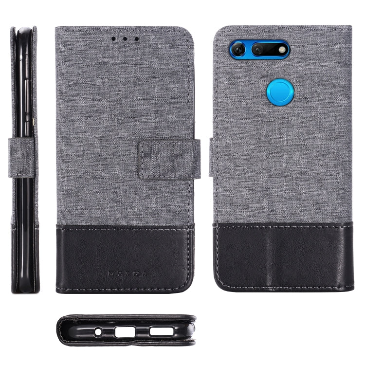 For Huawei Honor V20 MUXMA MX102 Horizontal Flip Canvas Leather Case with Stand & Card Slot & Wallet Function