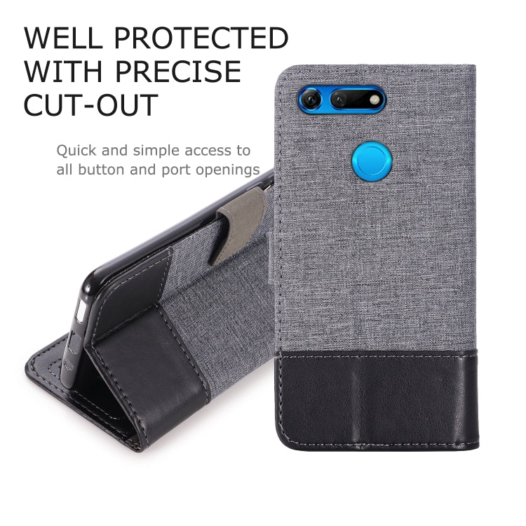 For Huawei Honor V20 MUXMA MX102 Horizontal Flip Canvas Leather Case with Stand & Card Slot & Wallet Function