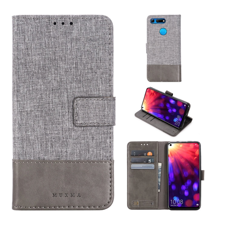 For Huawei Honor V20 MUXMA MX102 Horizontal Flip Canvas Leather Case with Stand & Card Slot & Wallet Function
