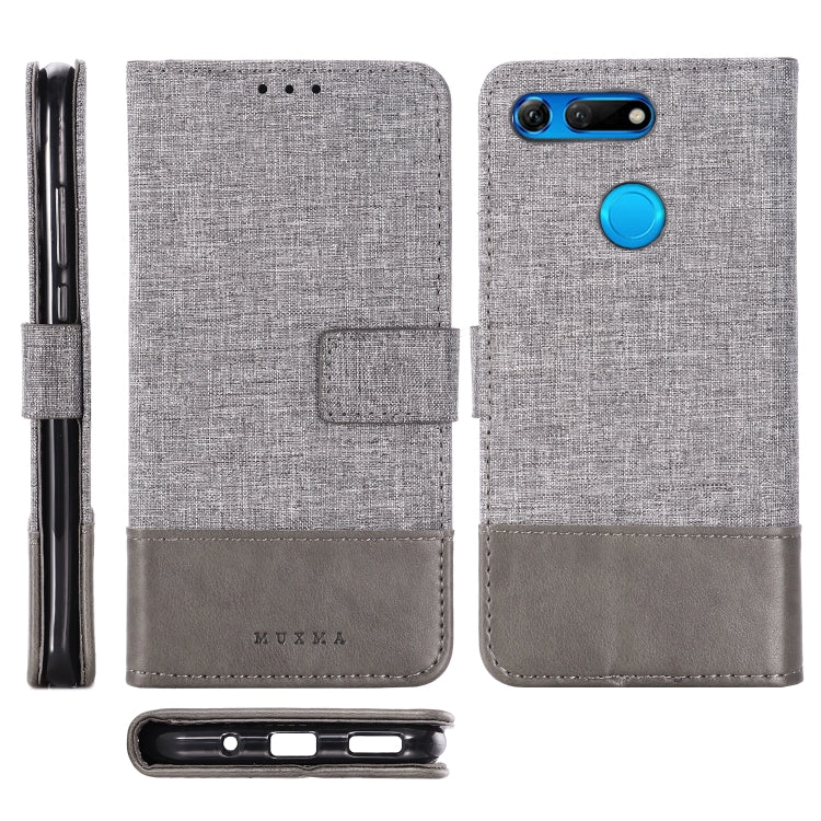 For Huawei Honor V20 MUXMA MX102 Horizontal Flip Canvas Leather Case with Stand & Card Slot & Wallet Function
