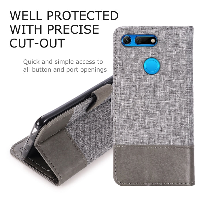 For Huawei Honor V20 MUXMA MX102 Horizontal Flip Canvas Leather Case with Stand & Card Slot & Wallet Function