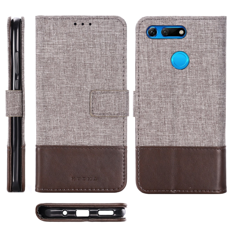 For Huawei Honor V20 MUXMA MX102 Horizontal Flip Canvas Leather Case with Stand & Card Slot & Wallet Function