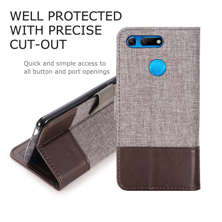 For Huawei Honor V20 MUXMA MX102 Horizontal Flip Canvas Leather Case with Stand & Card Slot & Wallet Function
