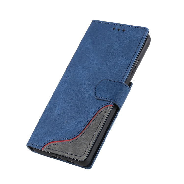 For Samsung Galaxy S21 Ultra 5G Three-color Stitching Calf Texture Horizontal Flip Leather Case with Holder & Card Slots & Wallet