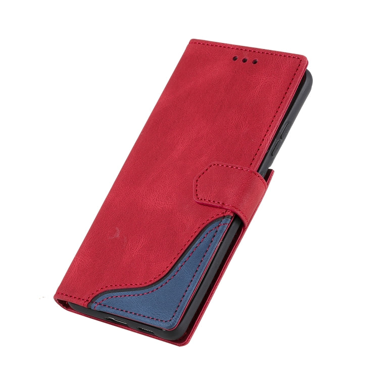 For Samsung Galaxy S21 Ultra 5G Three-color Stitching Calf Texture Horizontal Flip Leather Case with Holder & Card Slots & Wallet