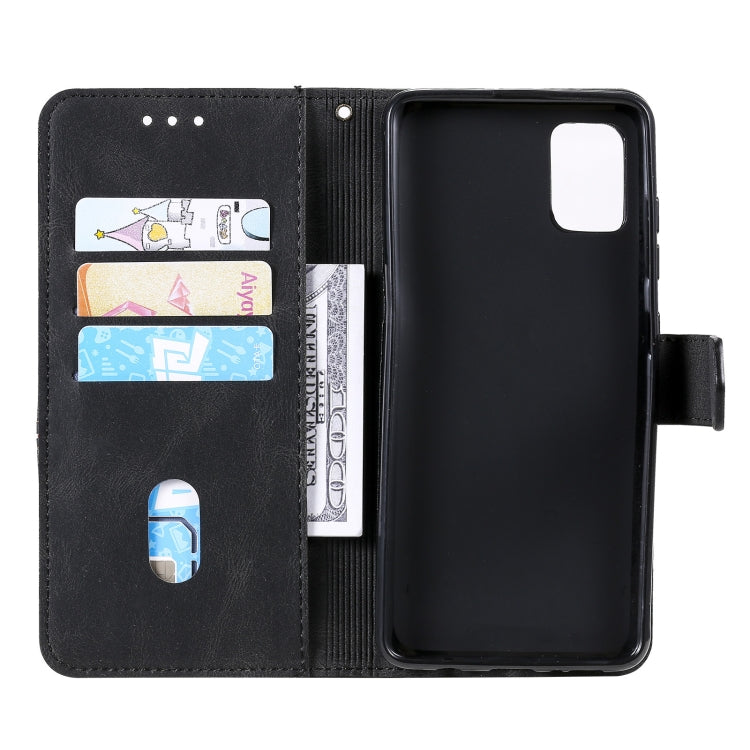 For Samsung Galaxy S20 Three-color Stitching Calf Texture Horizontal Flip Leather Case with Holder & Card Slots & Wallet