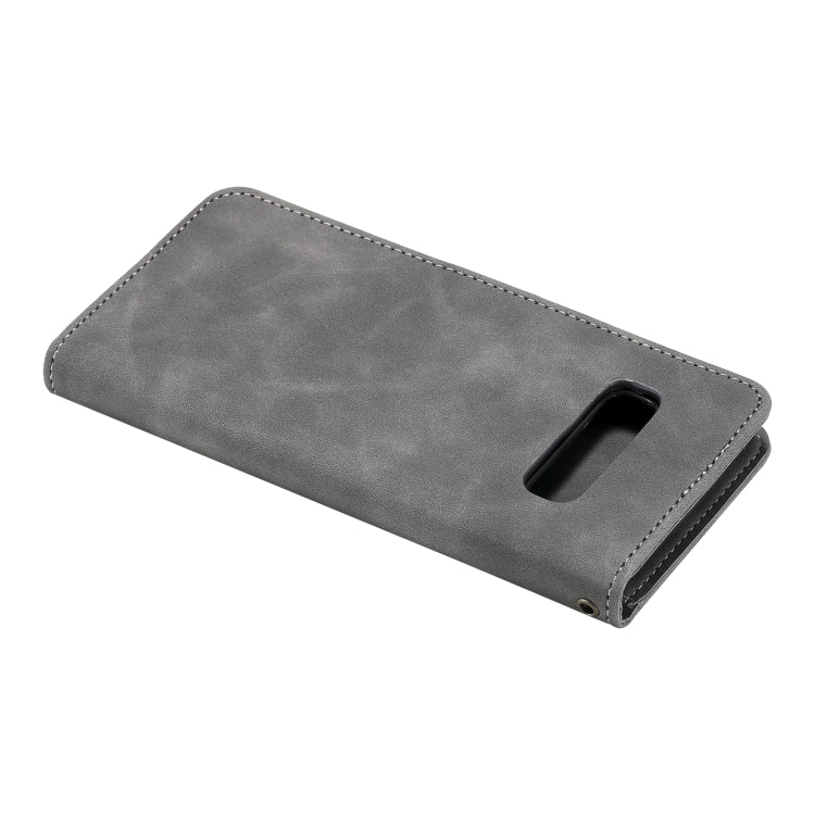 For Samsung Galaxy S10 Three-color Stitching Calf Texture Horizontal Flip Leather Case with Holder & Card Slots & Wallet
