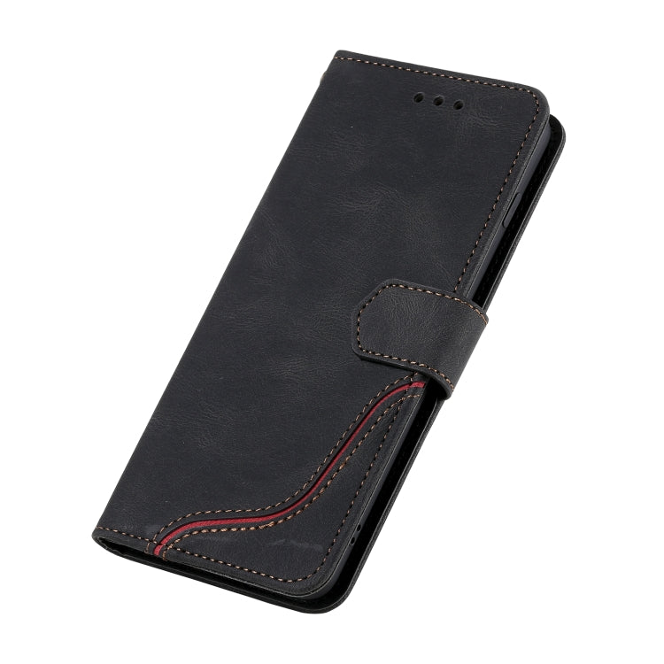 For Samsung Galaxy S10e Three-color Stitching Calf Texture Horizontal Flip Leather Case with Holder & Card Slots & Wallet