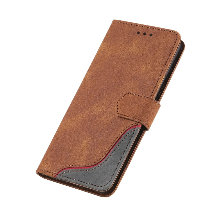 For Samsung Galaxy S10e Three-color Stitching Calf Texture Horizontal Flip Leather Case with Holder & Card Slots & Wallet