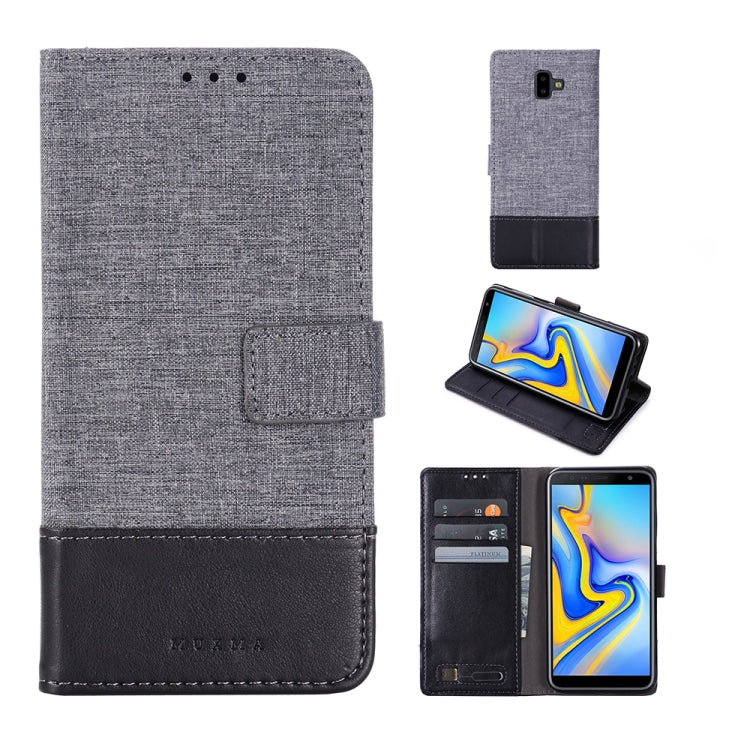 For Galaxy J6 Plus MUXMA MX102 Horizontal Flip Canvas Leather Case with Stand & Card Slot & Wallet Function