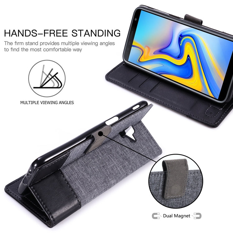 For Galaxy J6 Plus MUXMA MX102 Horizontal Flip Canvas Leather Case with Stand & Card Slot & Wallet Function