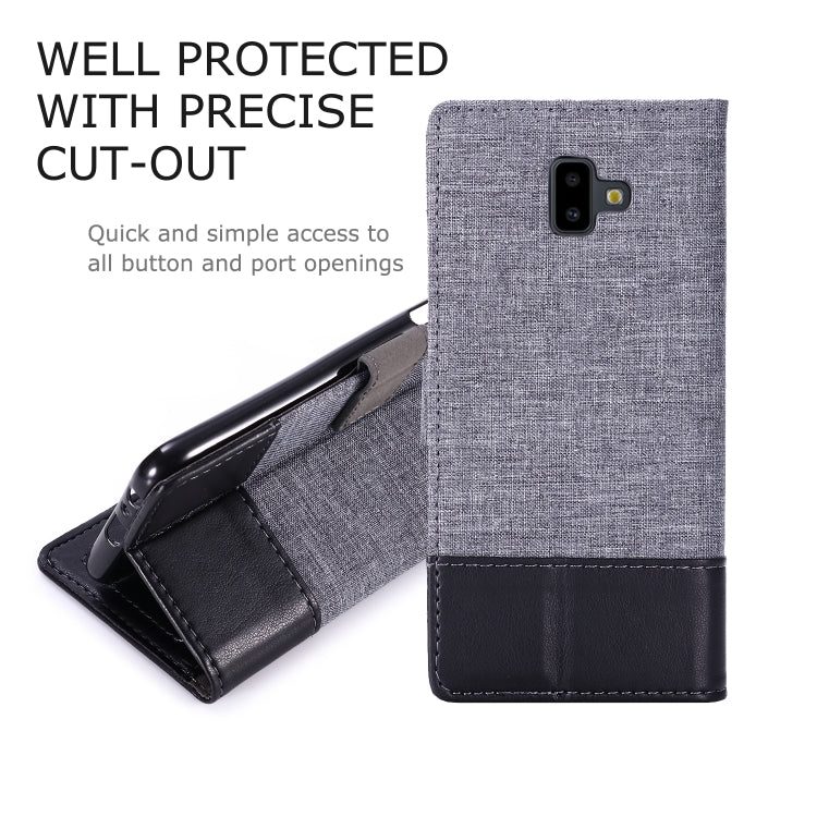 For Galaxy J6 Plus MUXMA MX102 Horizontal Flip Canvas Leather Case with Stand & Card Slot & Wallet Function