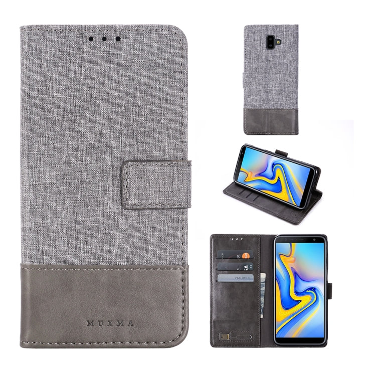 For Galaxy J6 Plus MUXMA MX102 Horizontal Flip Canvas Leather Case with Stand & Card Slot & Wallet Function