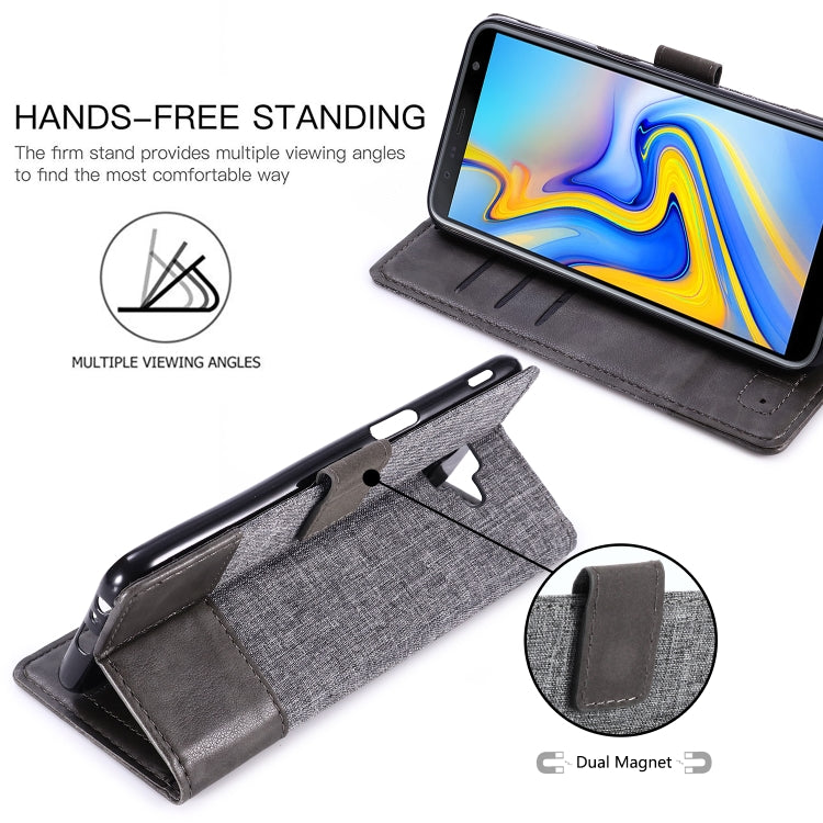 For Galaxy J6 Plus MUXMA MX102 Horizontal Flip Canvas Leather Case with Stand & Card Slot & Wallet Function