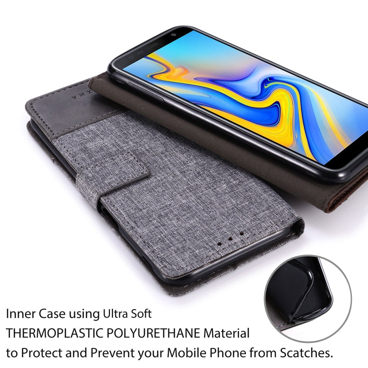 For Galaxy J6 Plus MUXMA MX102 Horizontal Flip Canvas Leather Case with Stand & Card Slot & Wallet Function