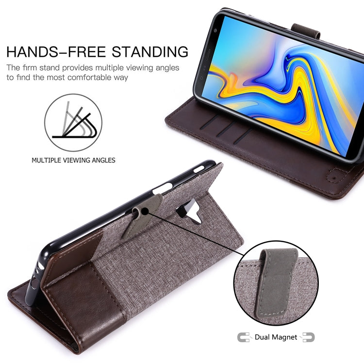 For Galaxy J6 Plus MUXMA MX102 Horizontal Flip Canvas Leather Case with Stand & Card Slot & Wallet Function