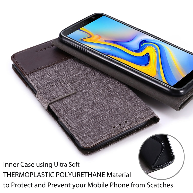 For Galaxy J6 Plus MUXMA MX102 Horizontal Flip Canvas Leather Case with Stand & Card Slot & Wallet Function