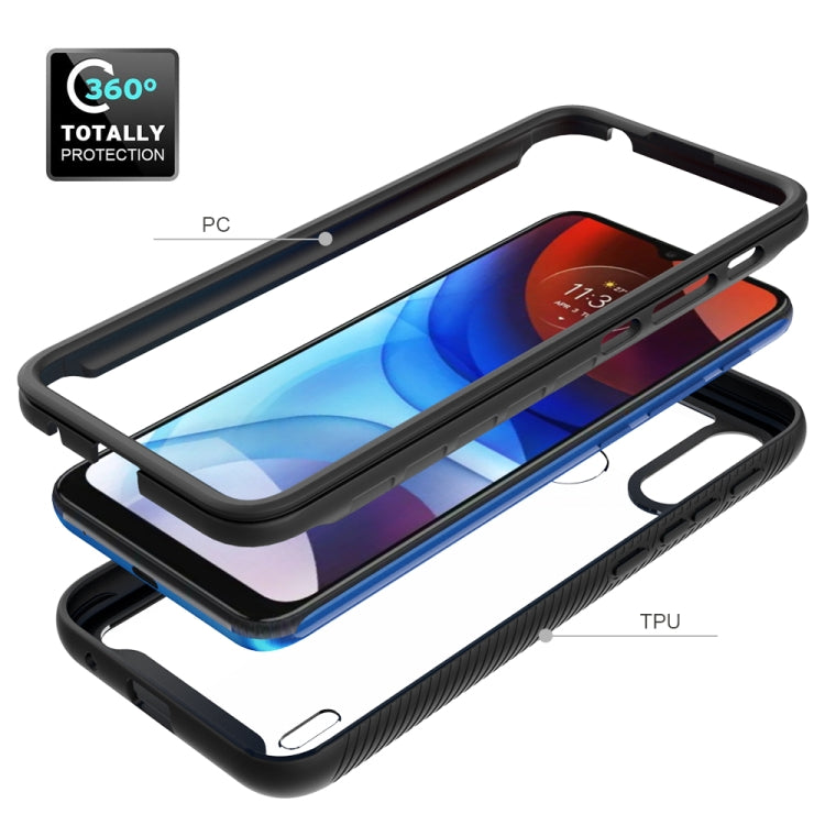 For Motorola Moto E7 Power Starry Sky Solid Color Series Shockproof PC + TPU Case(Black)