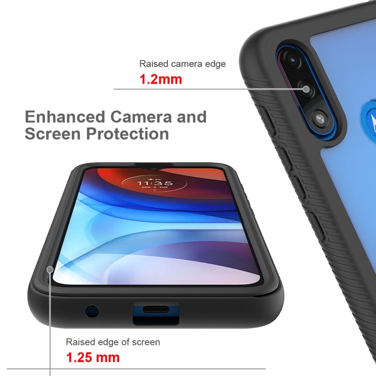 For Motorola Moto E7 Power Starry Sky Solid Color Series Shockproof PC + TPU Case(Black)