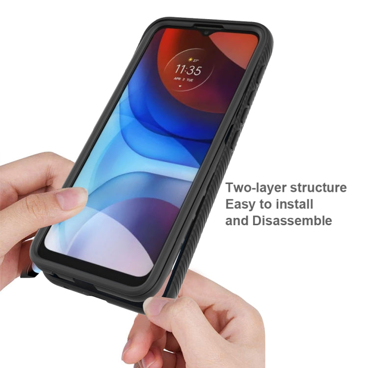 For Motorola Moto E7 Power Starry Sky Solid Color Series Shockproof PC + TPU Case(Black)