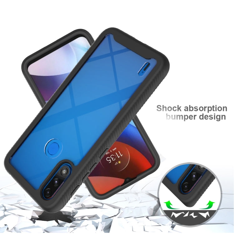 For Motorola Moto E7 Power Starry Sky Solid Color Series Shockproof PC + TPU Case(Black)