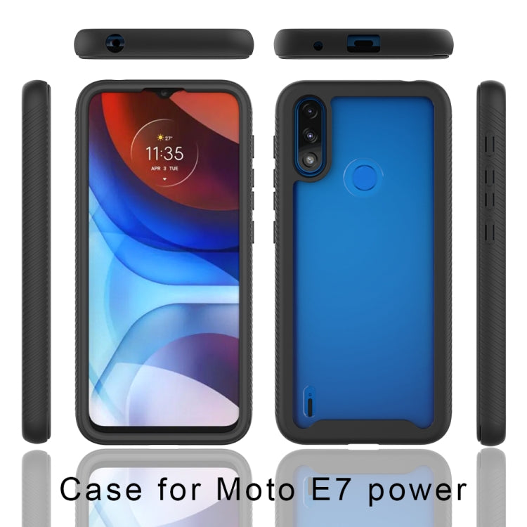 For Motorola Moto E7 Power Starry Sky Solid Color Series Shockproof PC + TPU Case(Black)