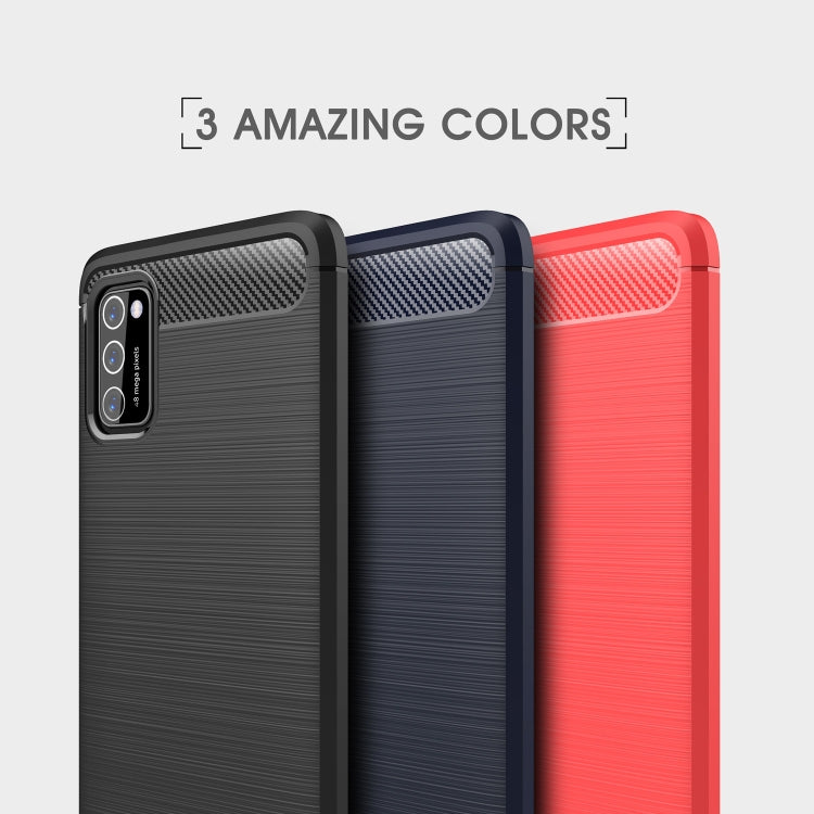 For Samsung Galaxy A02s US Version Brushed Texture Carbon Fiber TPU Case