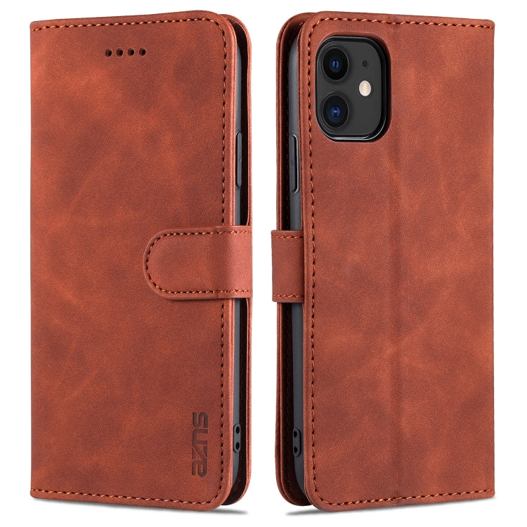 For iPhone 11 AZNS Skin Feel Calf Texture Horizontal Flip Leather Case with Card Slots & Holder & Wallet