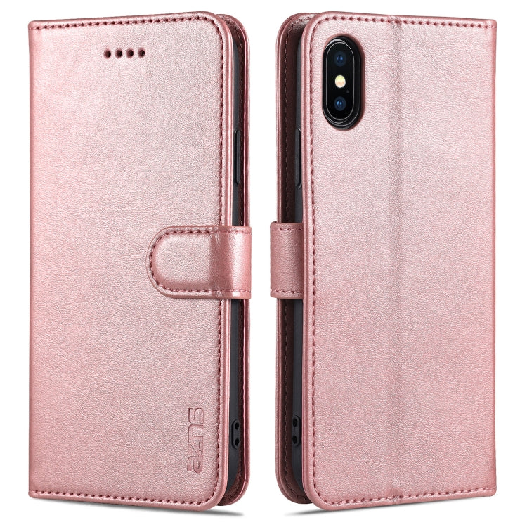 For iPhone X / XS AZNS Skin Feel Calf Texture Horizontal Flip Leather Case with Card Slots & Holder & Wallet