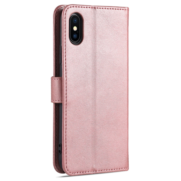 For iPhone X / XS AZNS Skin Feel Calf Texture Horizontal Flip Leather Case with Card Slots & Holder & Wallet