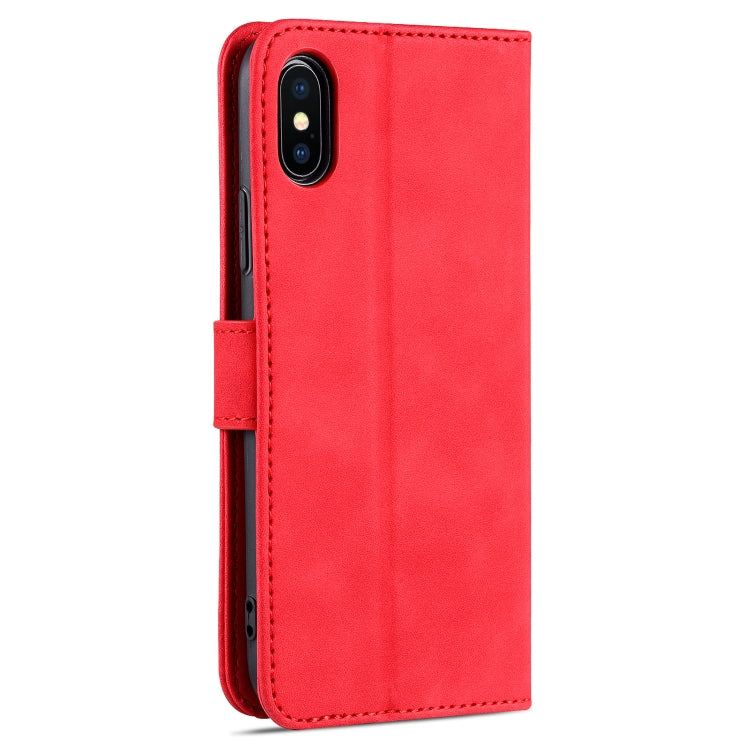 For iPhone X / XS AZNS Skin Feel Calf Texture Horizontal Flip Leather Case with Card Slots & Holder & Wallet