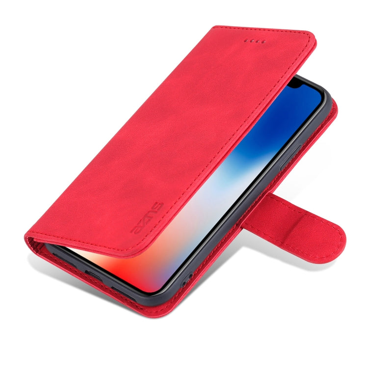 For iPhone X / XS AZNS Skin Feel Calf Texture Horizontal Flip Leather Case with Card Slots & Holder & Wallet