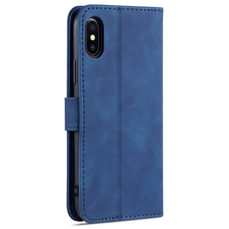 For iPhone X / XS AZNS Skin Feel Calf Texture Horizontal Flip Leather Case with Card Slots & Holder & Wallet