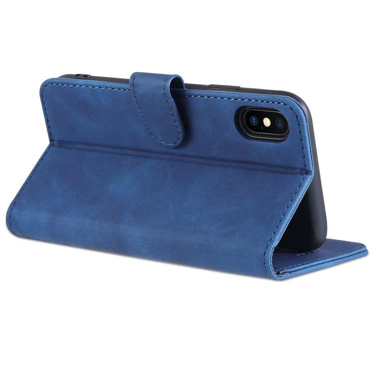 For iPhone X / XS AZNS Skin Feel Calf Texture Horizontal Flip Leather Case with Card Slots & Holder & Wallet