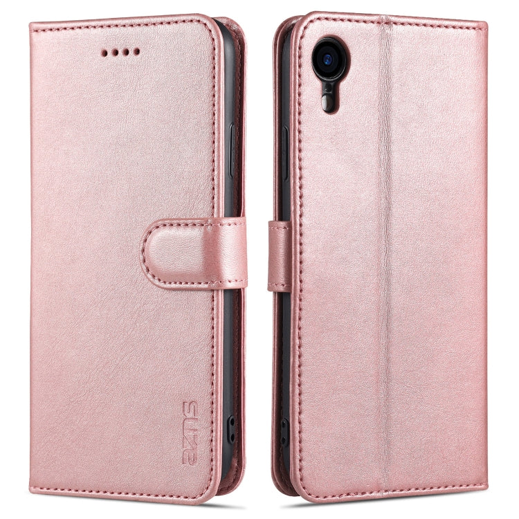 For iPhone XR AZNS Skin Feel Calf Texture Horizontal Flip Leather Case with Card Slots & Holder & Wallet