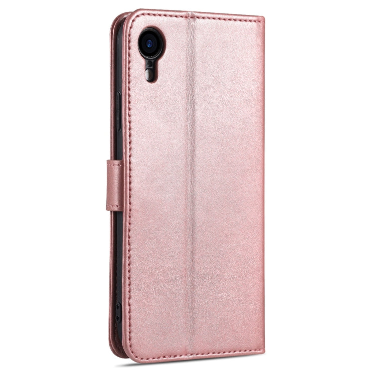 For iPhone XR AZNS Skin Feel Calf Texture Horizontal Flip Leather Case with Card Slots & Holder & Wallet