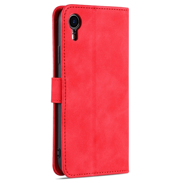 For iPhone XR AZNS Skin Feel Calf Texture Horizontal Flip Leather Case with Card Slots & Holder & Wallet