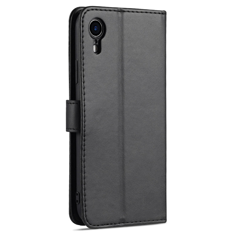 For iPhone XR AZNS Skin Feel Calf Texture Horizontal Flip Leather Case with Card Slots & Holder & Wallet